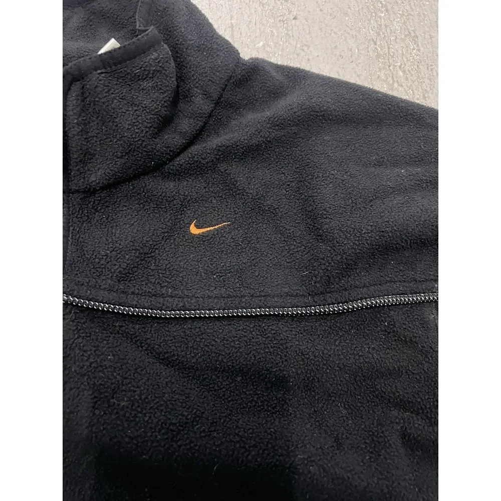 Nike Fit Vintage 1/4 Zip Fleece Jacket‎ Men's XL Black White Tag Rare Retro